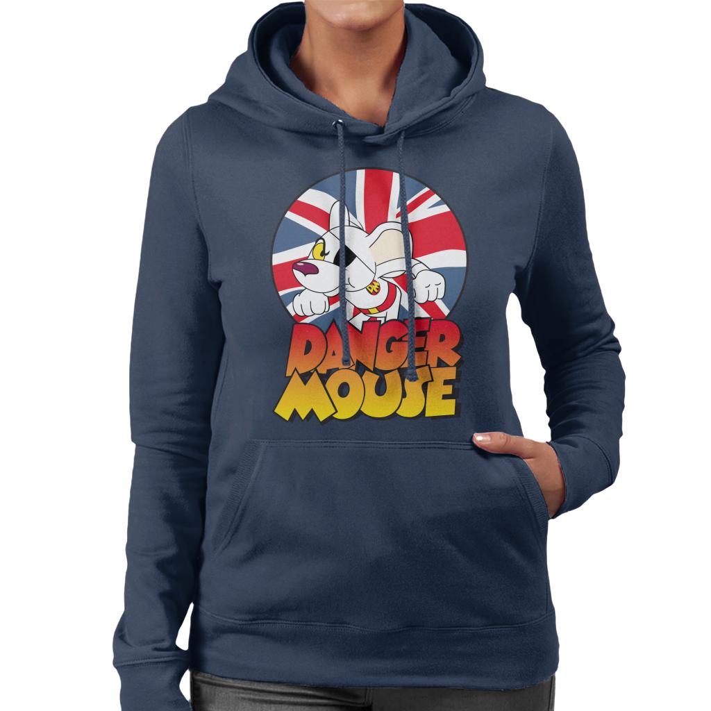 Danger Mouse Frowning Union Jack Women's Hooded Sweatshirt-ALL + EVERY