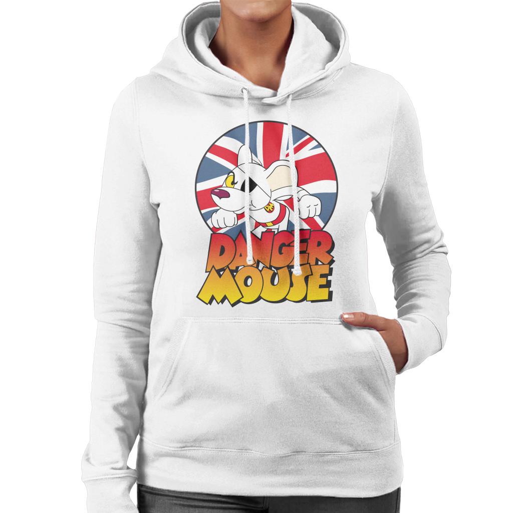 Danger Mouse Frowning Union Jack Women's Hooded Sweatshirt-ALL + EVERY