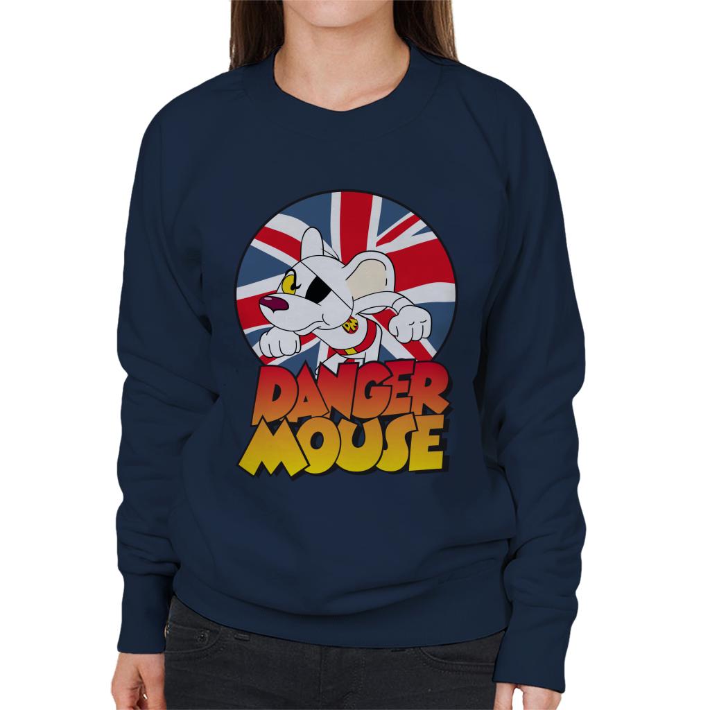 Danger Mouse Frowning Union Jack Women's Sweatshirt-ALL + EVERY