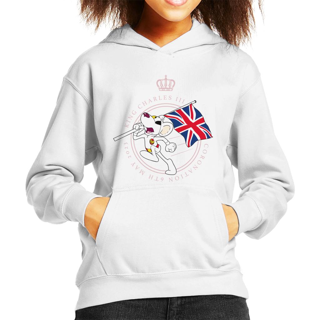 Danger Mouse King Charles III Coronation 2023 Union Jack Kid's Hooded Sweatshirt-ALL + EVERY