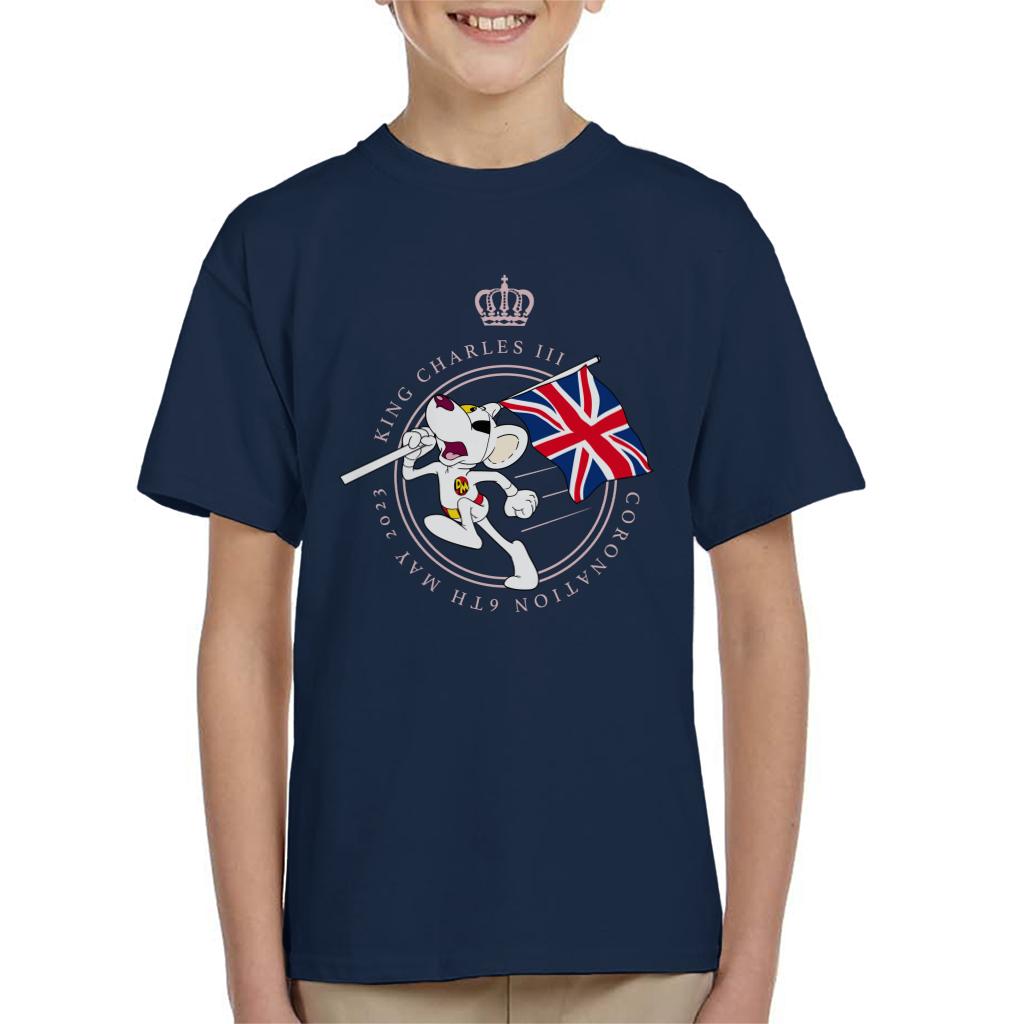 Danger Mouse King Charles III Coronation 2023 Union Jack Kid's T-Shirt-ALL + EVERY