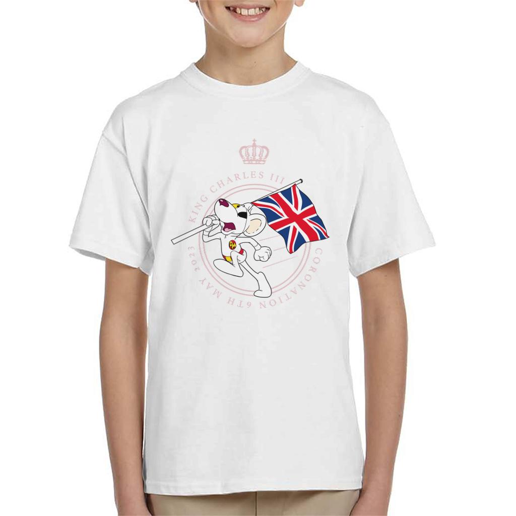 Danger Mouse King Charles III Coronation 2023 Union Jack Kid's T-Shirt-ALL + EVERY