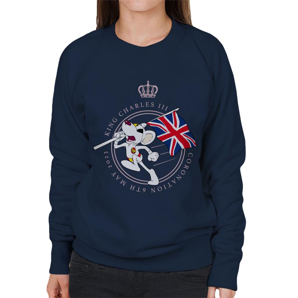 Danger Mouse King Charles III Coronation 2023 Union Jack Women's Sweatshirt-ALL + EVERY