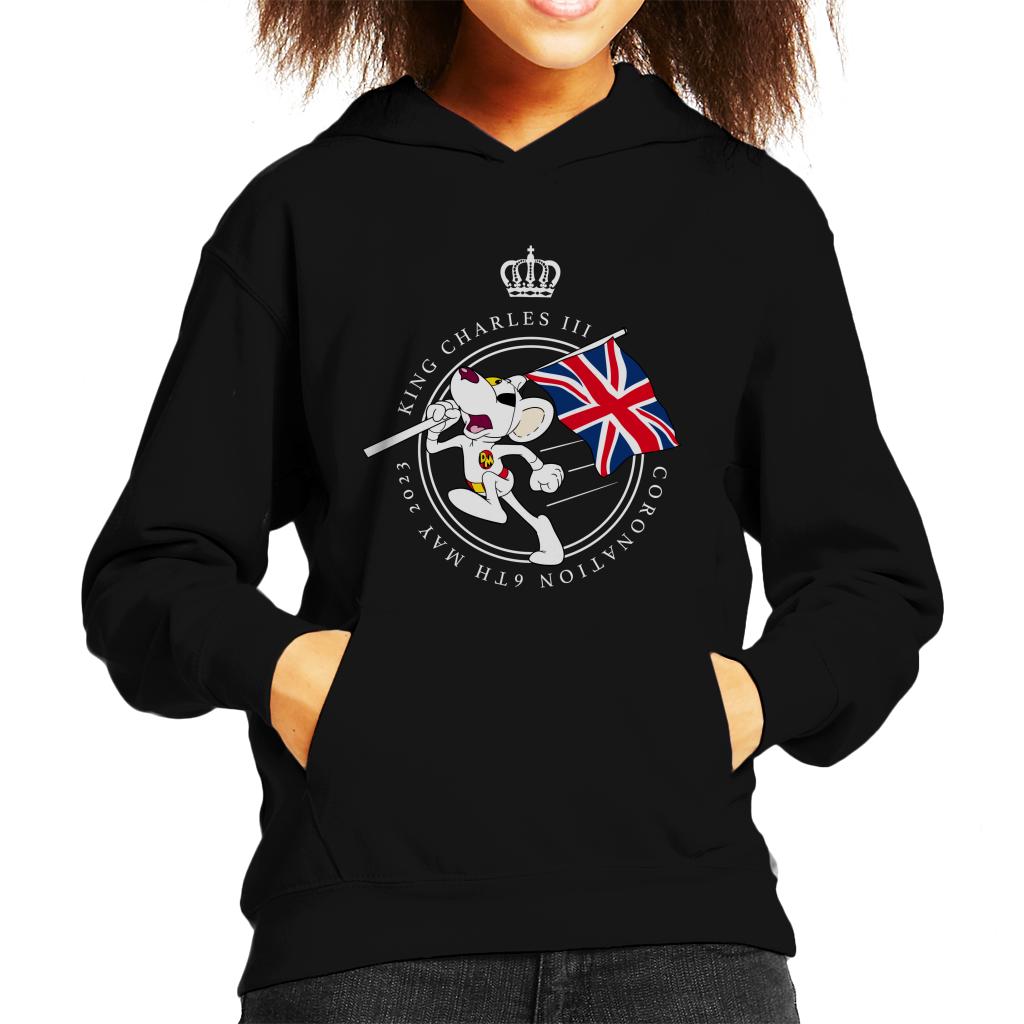 Danger Mouse Union Jack King Charles III 2023 Coronation Kid's Hooded Sweatshirt-ALL + EVERY