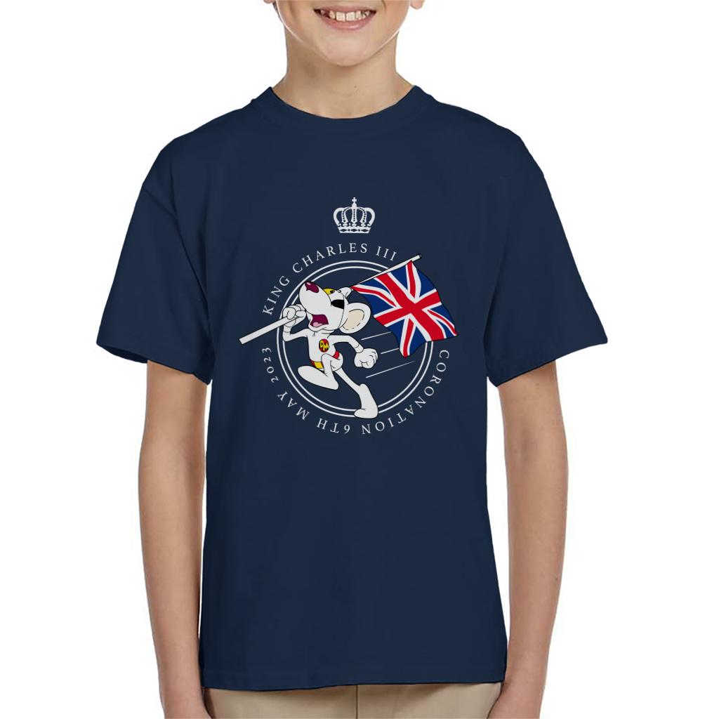 Danger Mouse Union Jack King Charles III 2023 Coronation Kid's T-Shirt-ALL + EVERY