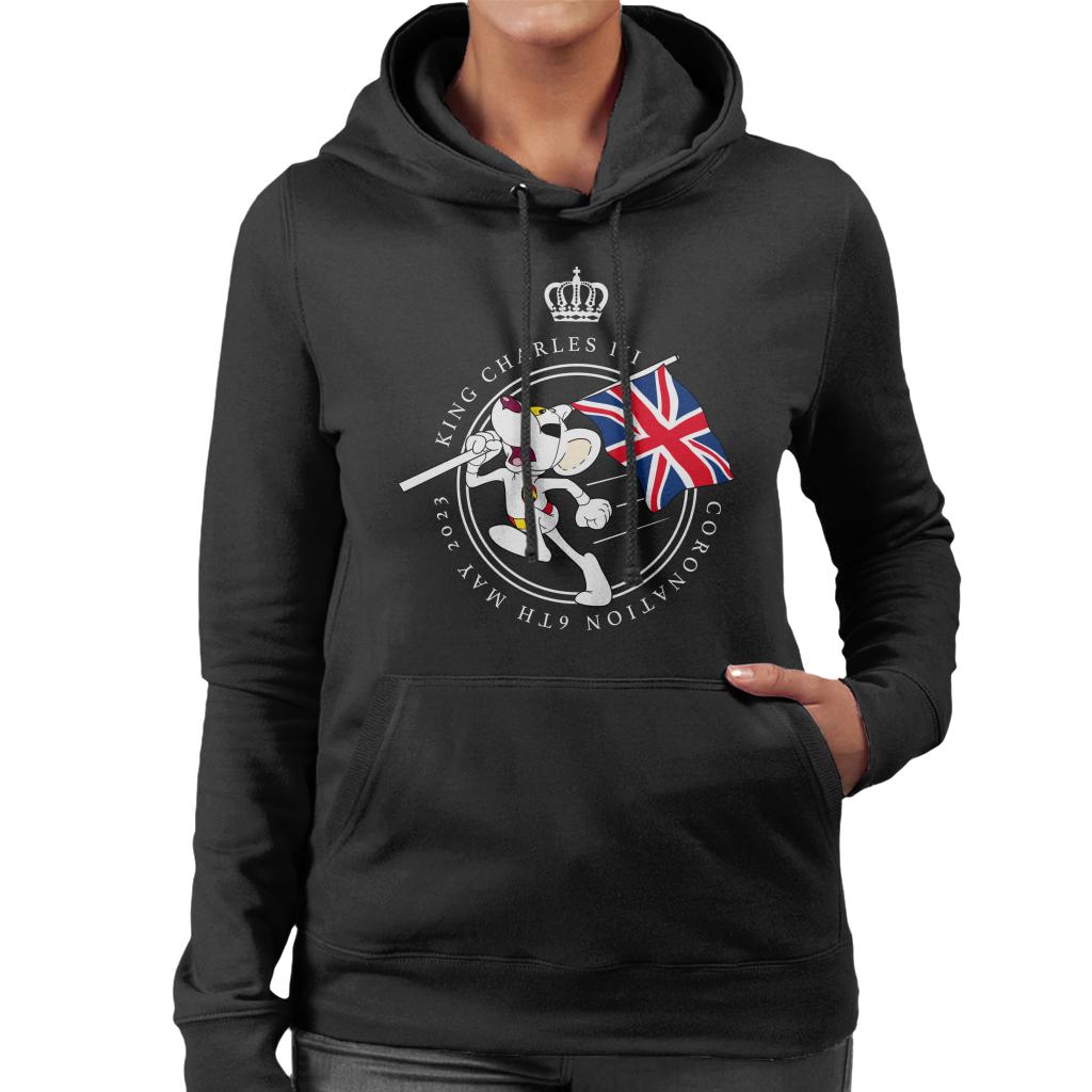 Danger Mouse Union Jack King Charles III 2023 Coronation Women's Hooded Sweatshirt-ALL + EVERY