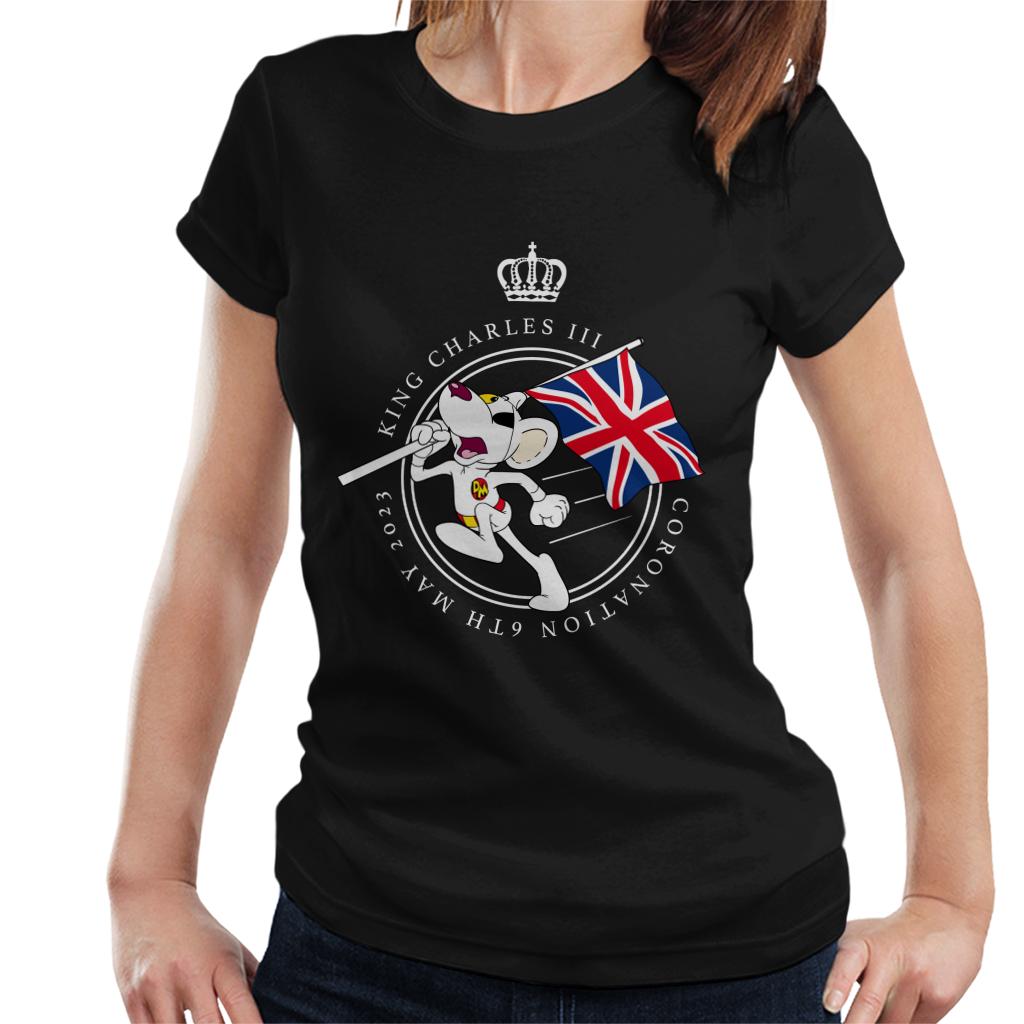 Danger Mouse Union Jack King Charles III 2023 Coronation Women's T-Shirt-ALL + EVERY