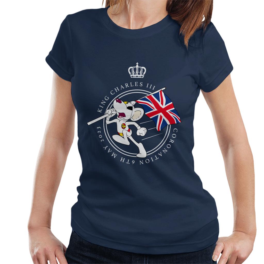 Danger Mouse Union Jack King Charles III 2023 Coronation Women's T-Shirt-ALL + EVERY