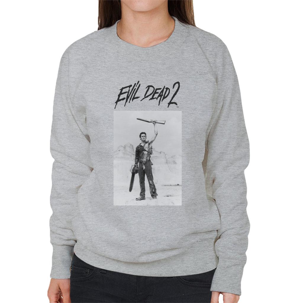 Evil Dead 2 Black Text Logo Women's Sweatshirt-ALL + EVERY