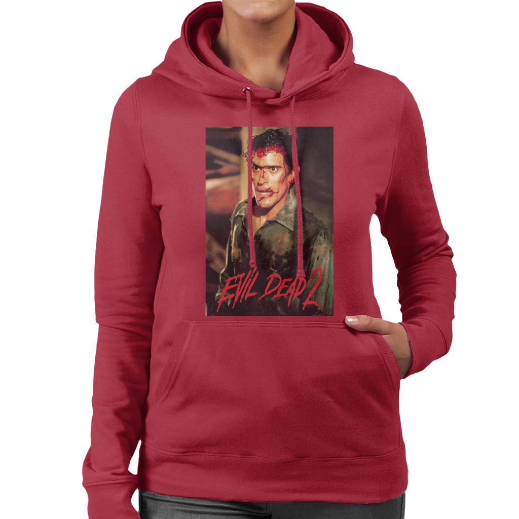 Evil Dead 2 Ash Williams Women's Hooded Sweatshirt-ALL + EVERY