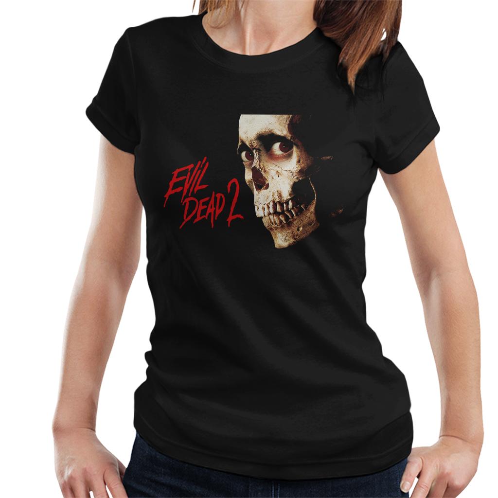 Evil Dead 2 Dead By Dawn Skull Women's T-Shirt-ALL + EVERY