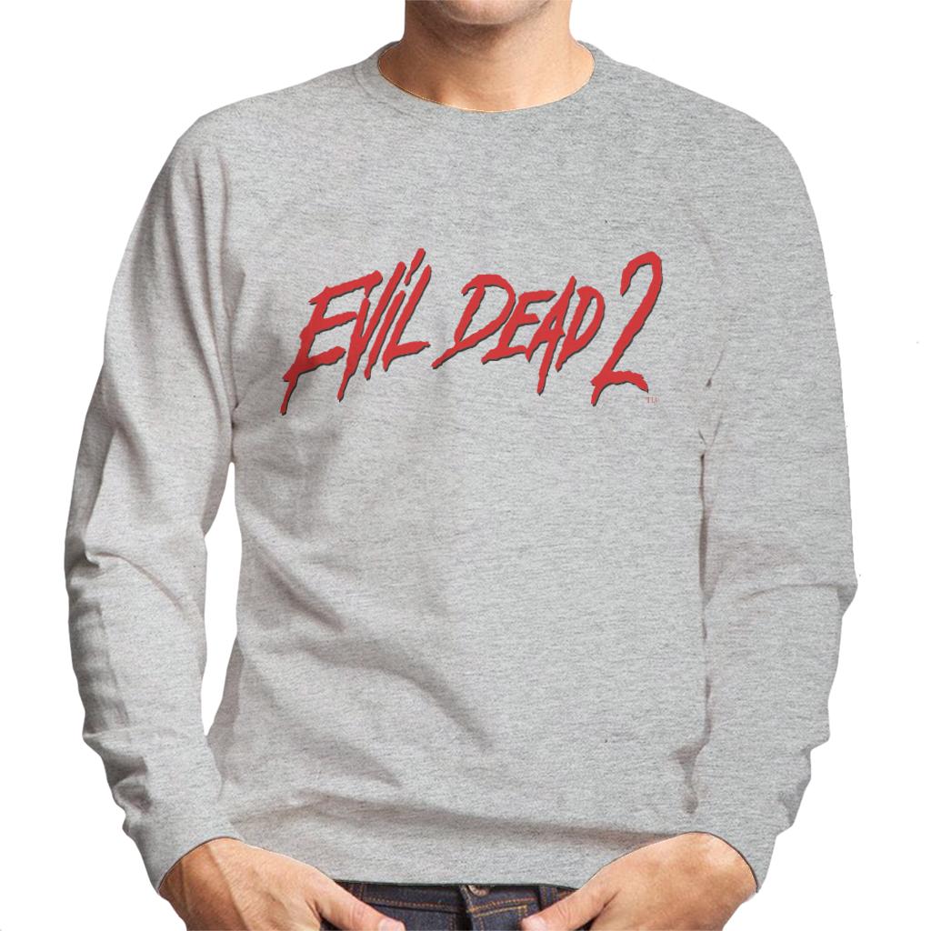 Evil Dead 2 Red Text Logo Men's Sweatshirt-ALL + EVERY