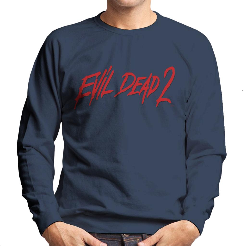 Evil Dead 2 Red Text Logo Men's Sweatshirt-ALL + EVERY