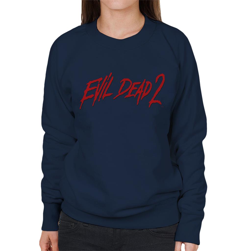 Evil Dead 2 Red Text Logo Women's Sweatshirt-ALL + EVERY