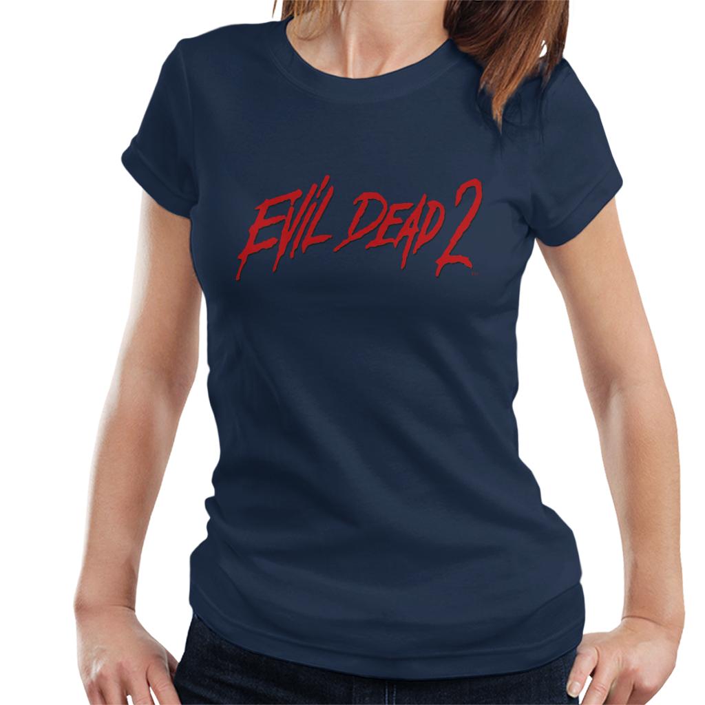 Evil Dead 2 Red Text Logo Women's T-Shirt-ALL + EVERY