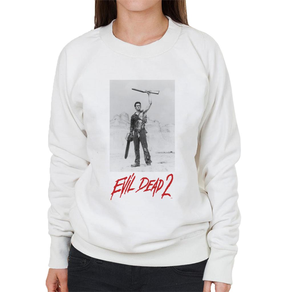 Evil Dead 2 Ash Red Text Logo Women's Sweatshirt-ALL + EVERY