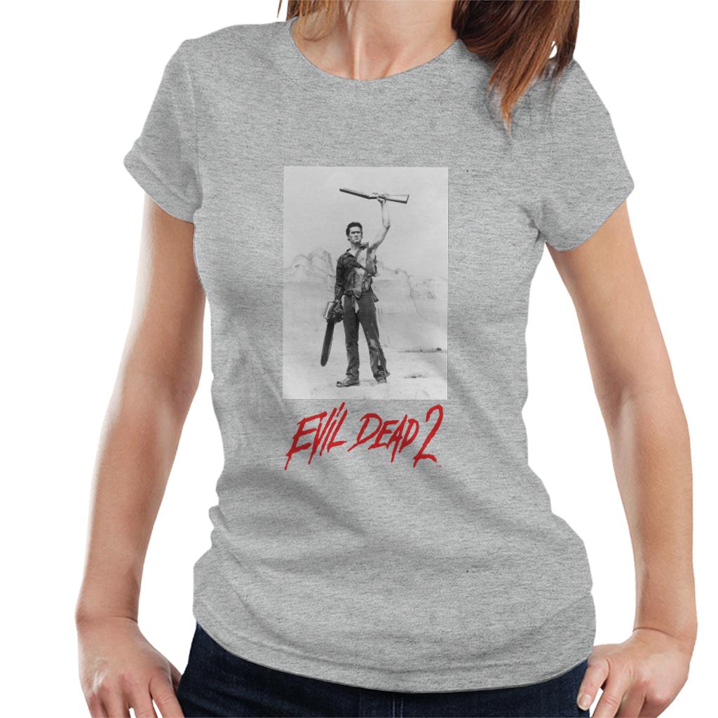 Evil Dead 2 Ash Red Text Logo Women's T-Shirt-ALL + EVERY