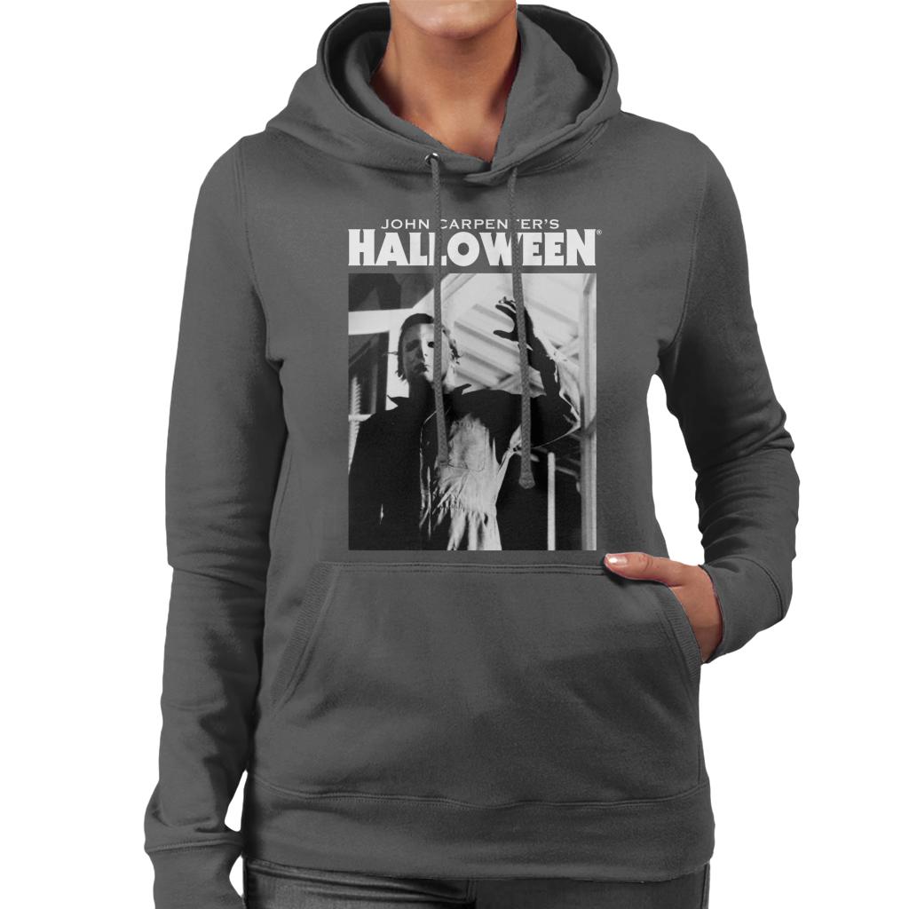 Halloween Michael Myers Enters Home Women's Hooded Sweatshirt-ALL + EVERY