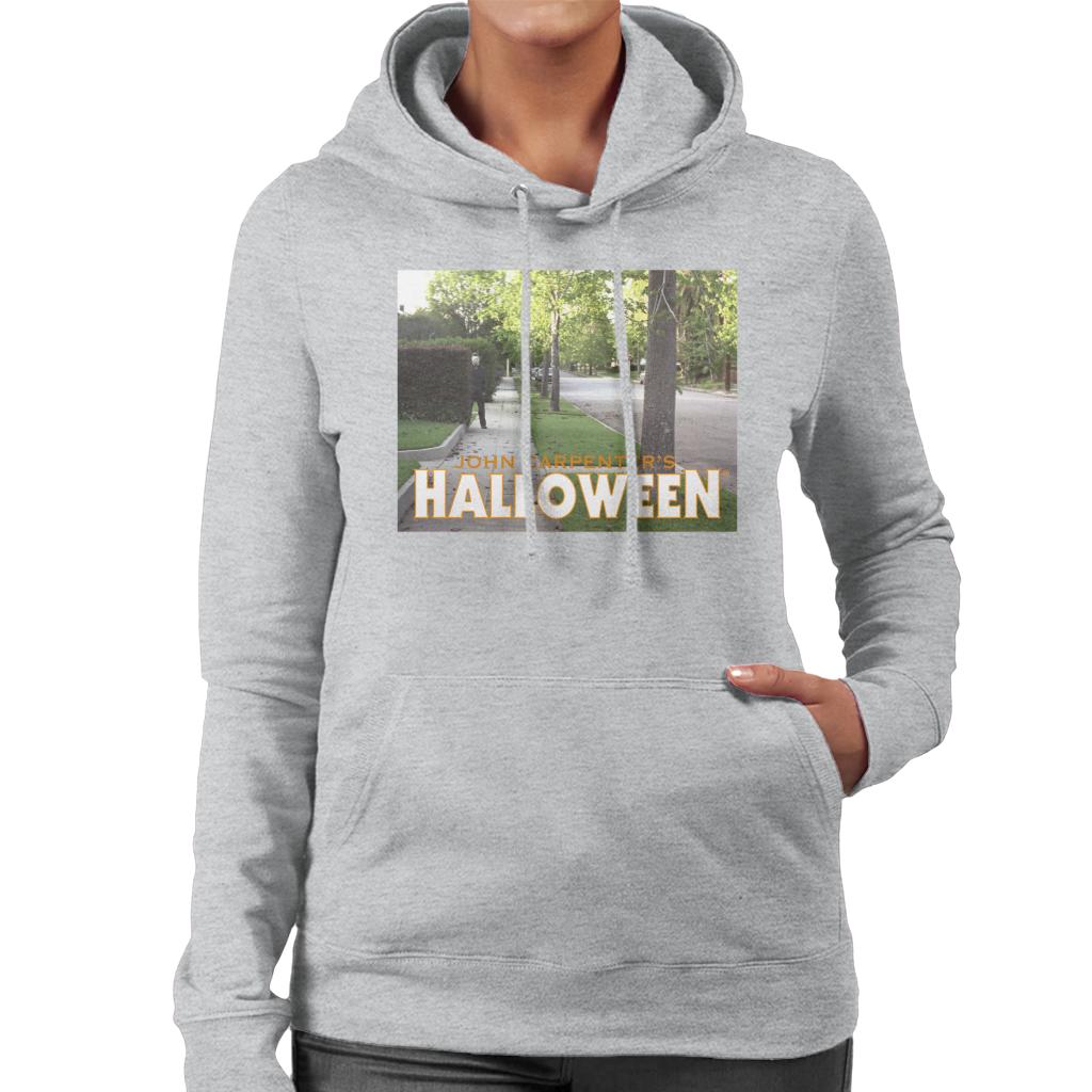 Halloween Michael Myers Behind Bush Women's Hooded Sweatshirt-ALL + EVERY