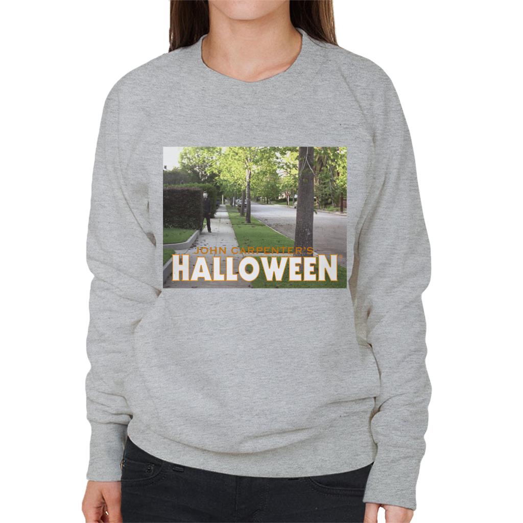 Halloween Michael Myers Behind Bush Women's Sweatshirt-ALL + EVERY