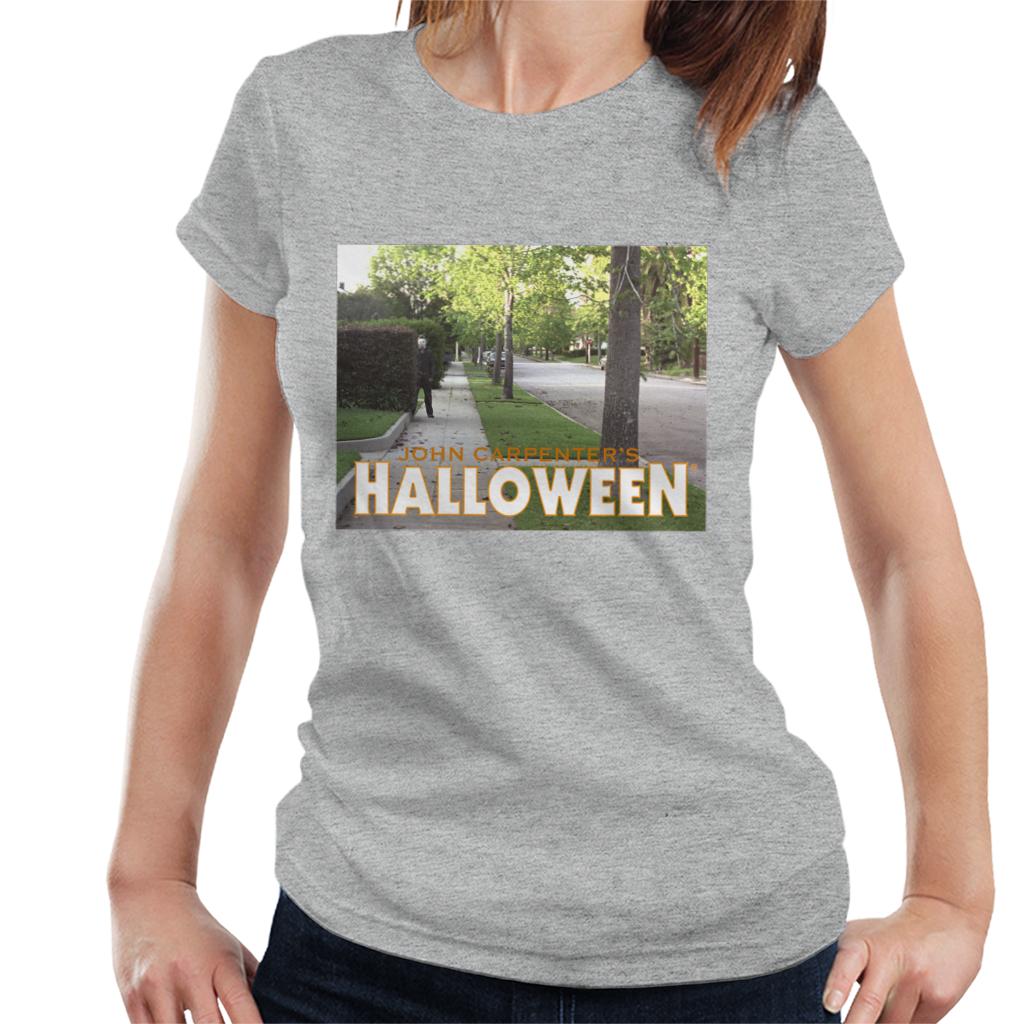 Halloween Michael Myers Behind Bush Women's T-Shirt-ALL + EVERY