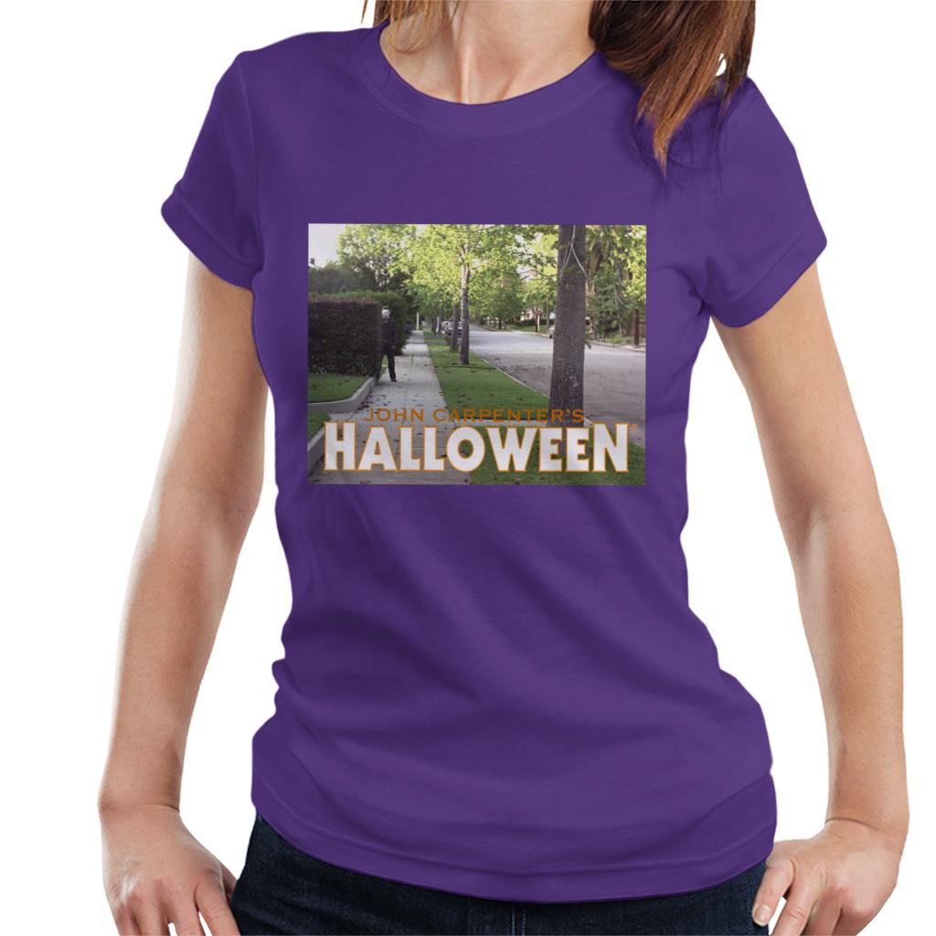 Halloween Michael Myers Behind Bush Women's T-Shirt-ALL + EVERY