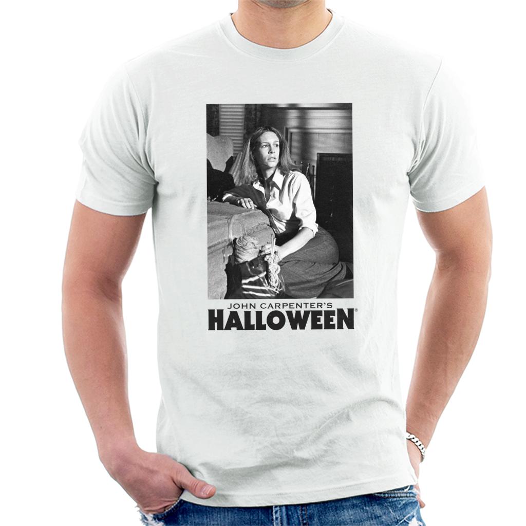 Halloween Laurie Strode Hiding From Michael Men's T-Shirt-ALL + EVERY