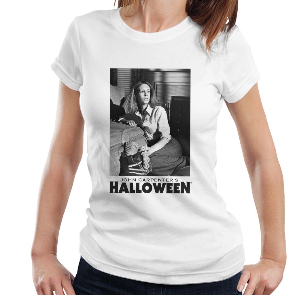 Halloween Laurie Strode Hiding From Michael Women's T-Shirt-ALL + EVERY