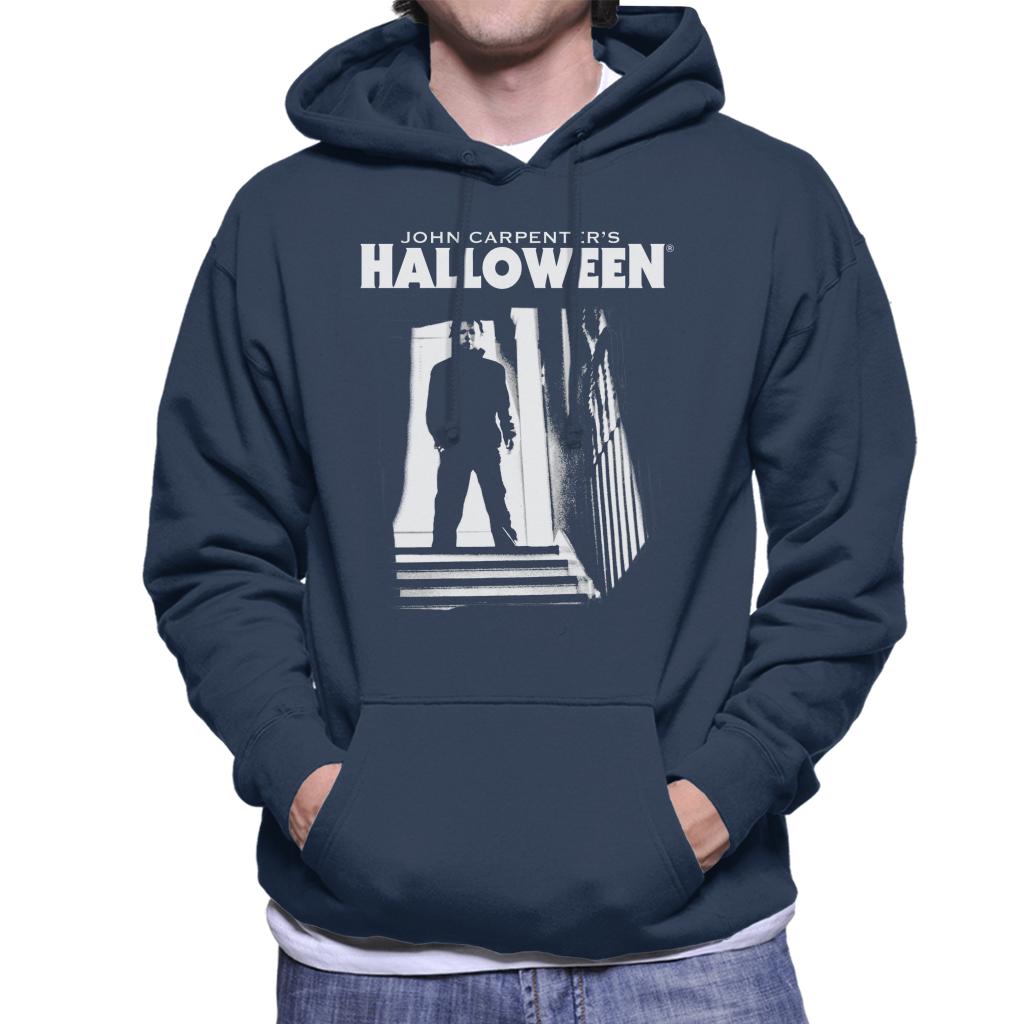 Halloween Michael Myers Top Of The Stairs Men's Hooded Sweatshirt-ALL + EVERY