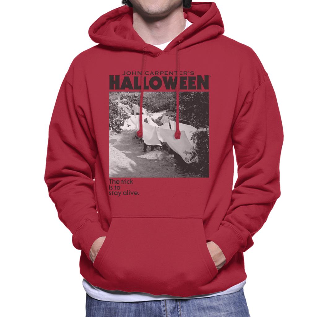 Halloween Michael Myers Standing By Clothes Line Men's Hooded Sweatshirt-ALL + EVERY