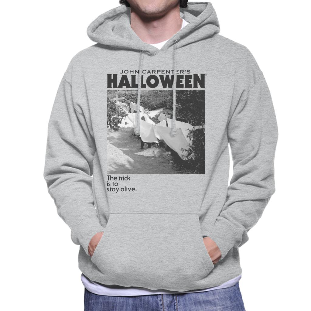 Halloween Michael Myers Standing By Clothes Line Men's Hooded Sweatshirt-ALL + EVERY