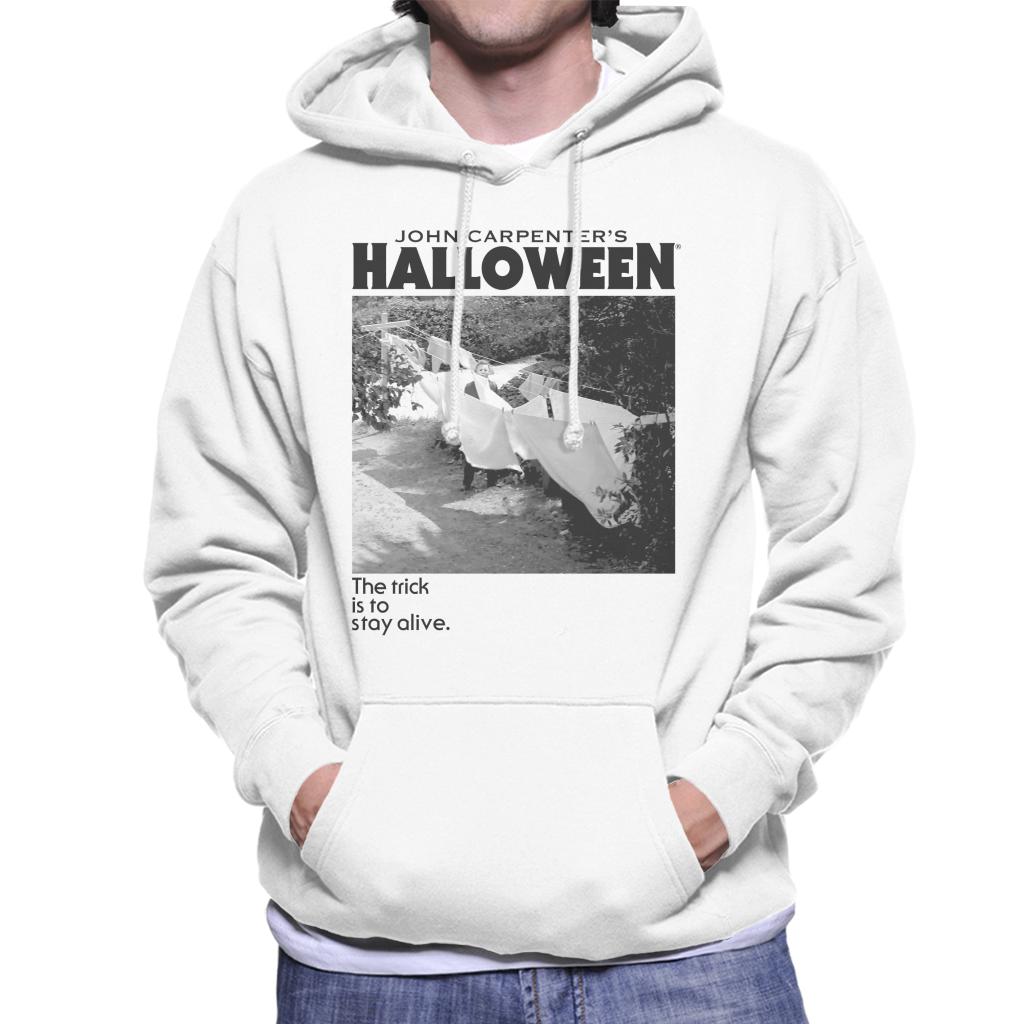 Halloween Michael Myers Standing By Clothes Line Men's Hooded Sweatshirt-ALL + EVERY