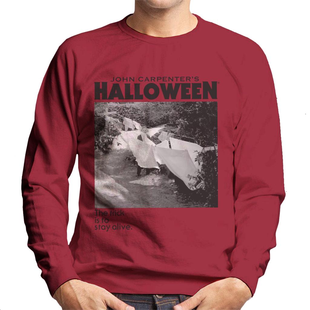 Halloween Michael Myers Standing By Clothes Line Men's Sweatshirt-ALL + EVERY