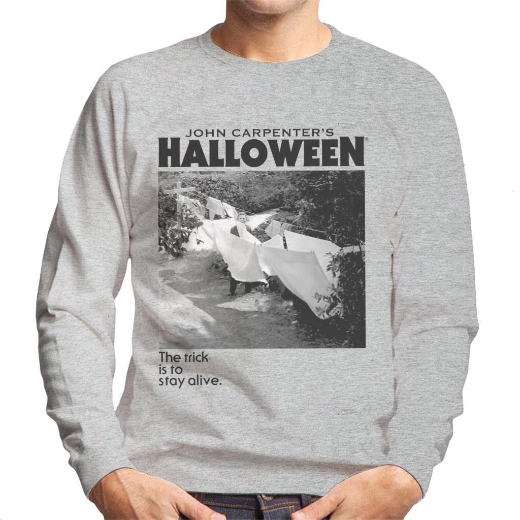 Halloween Michael Myers Standing By Clothes Line Men's Sweatshirt-ALL + EVERY