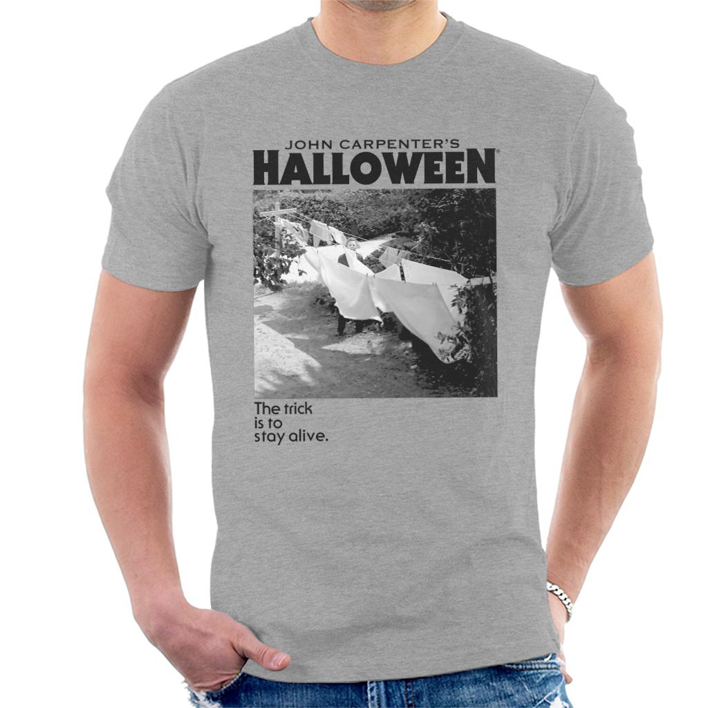 Halloween Michael Myers Standing By Clothes Line Men's T-Shirt-ALL + EVERY