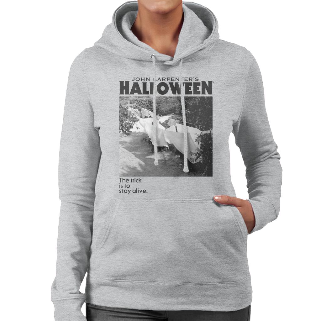 Halloween Michael Myers Standing By Clothes Line Women's Hooded Sweatshirt-ALL + EVERY