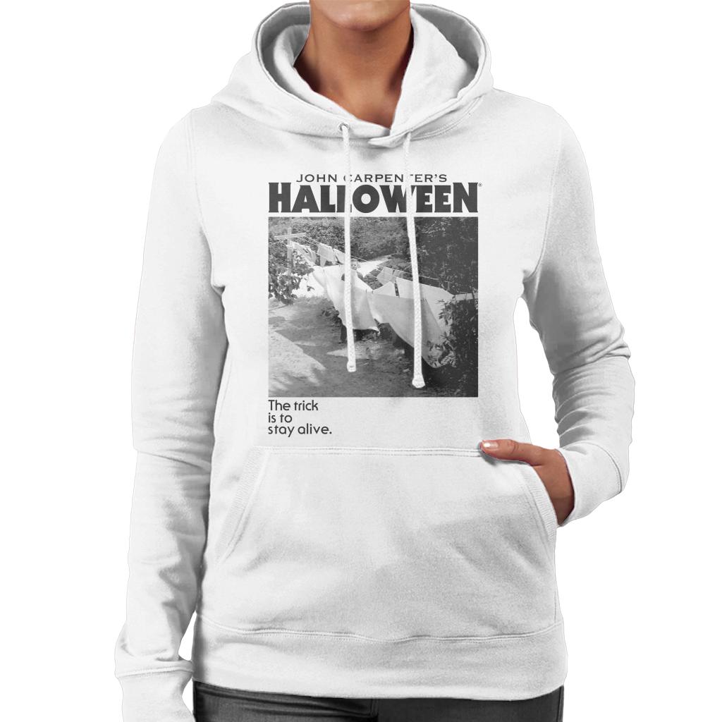 Halloween Michael Myers Standing By Clothes Line Women's Hooded Sweatshirt-ALL + EVERY