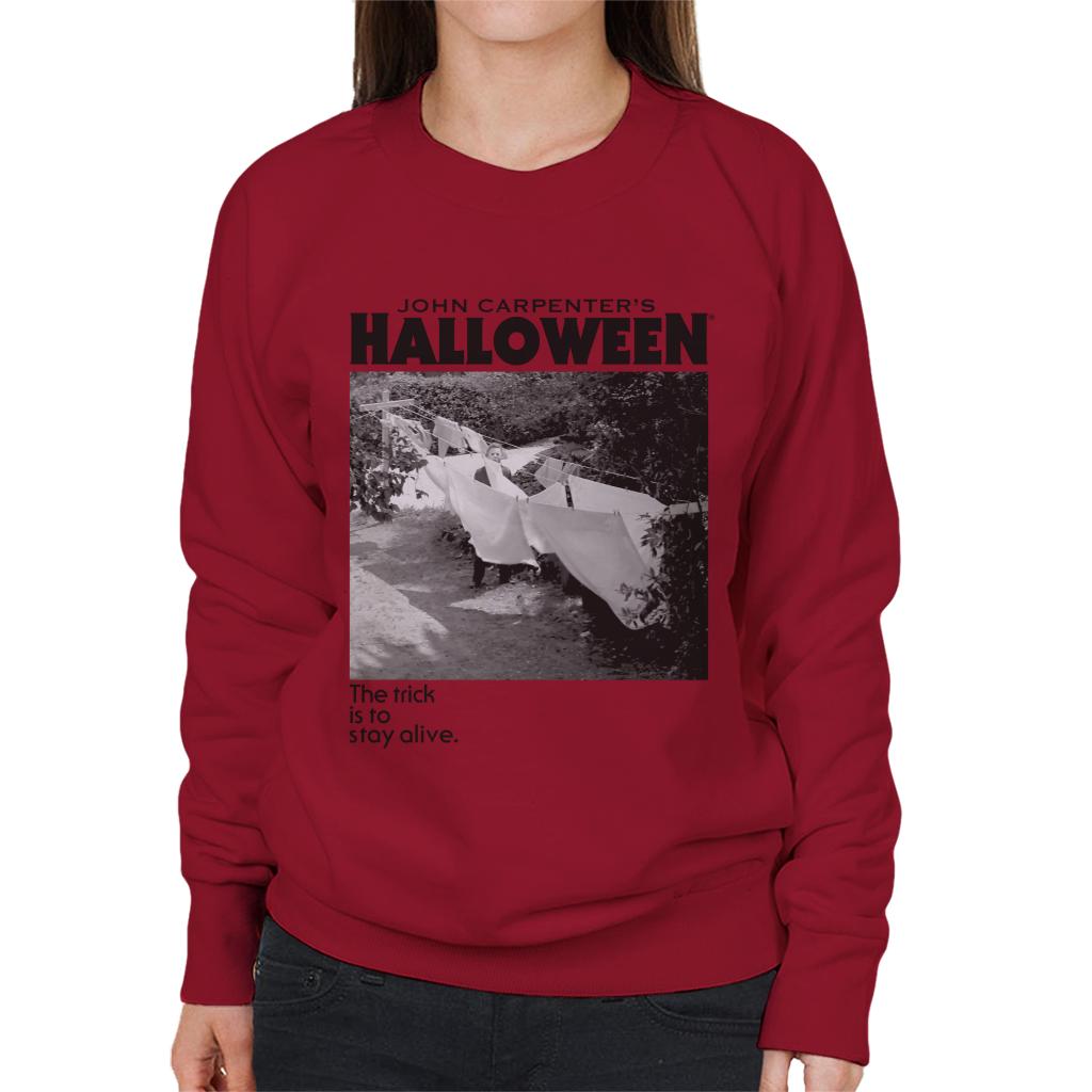 Halloween Michael Myers Standing By Clothes Line Women's Sweatshirt-ALL + EVERY