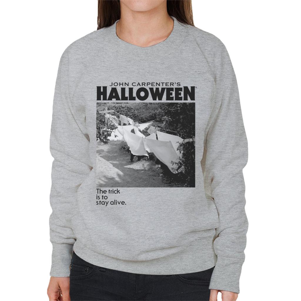 Halloween Michael Myers Standing By Clothes Line Women's Sweatshirt-ALL + EVERY