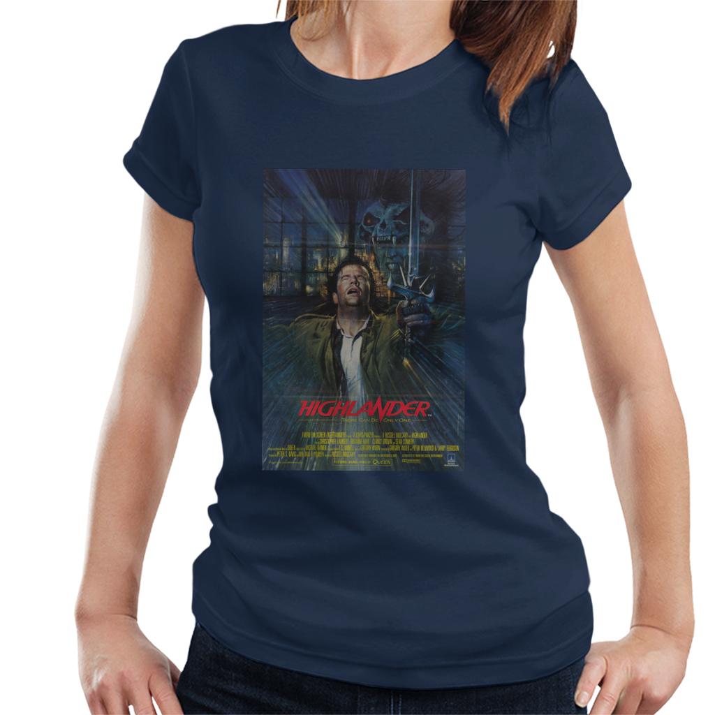 Highlander 1986 Movie Poster Montage Women's T-Shirt-ALL + EVERY