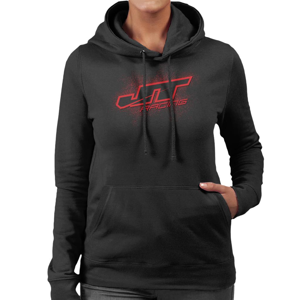 JT Racing Red Splatter Logo Women's Hooded Sweatshirt-ALL + EVERY