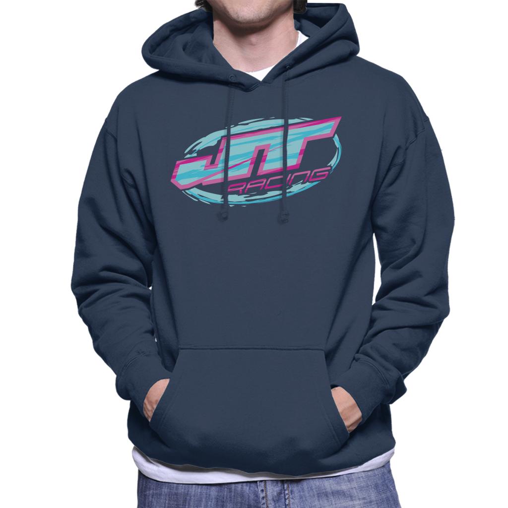 JT Racing Blue And Pink Logo Men's Hooded Sweatshirt-ALL + EVERY