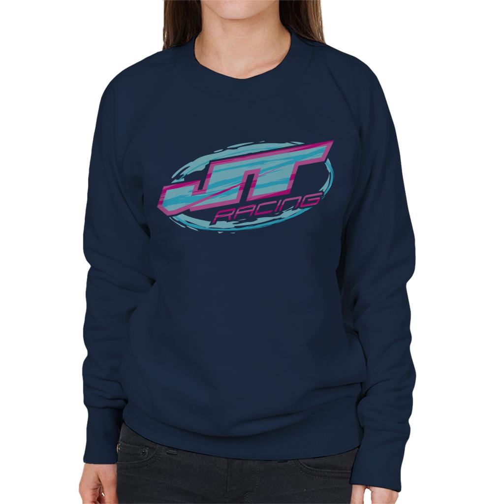 JT Racing Blue And Pink Logo Women's Sweatshirt-ALL + EVERY