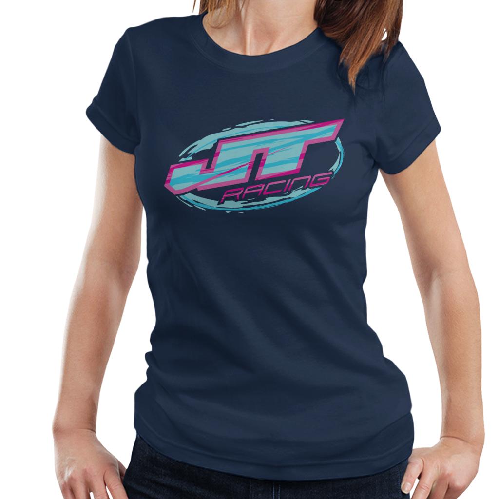 JT Racing Blue And Pink Logo Women's T-Shirt-ALL + EVERY