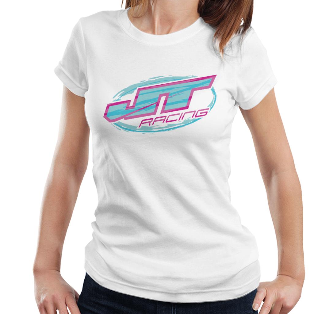 JT Racing Blue And Pink Logo Women's T-Shirt-ALL + EVERY