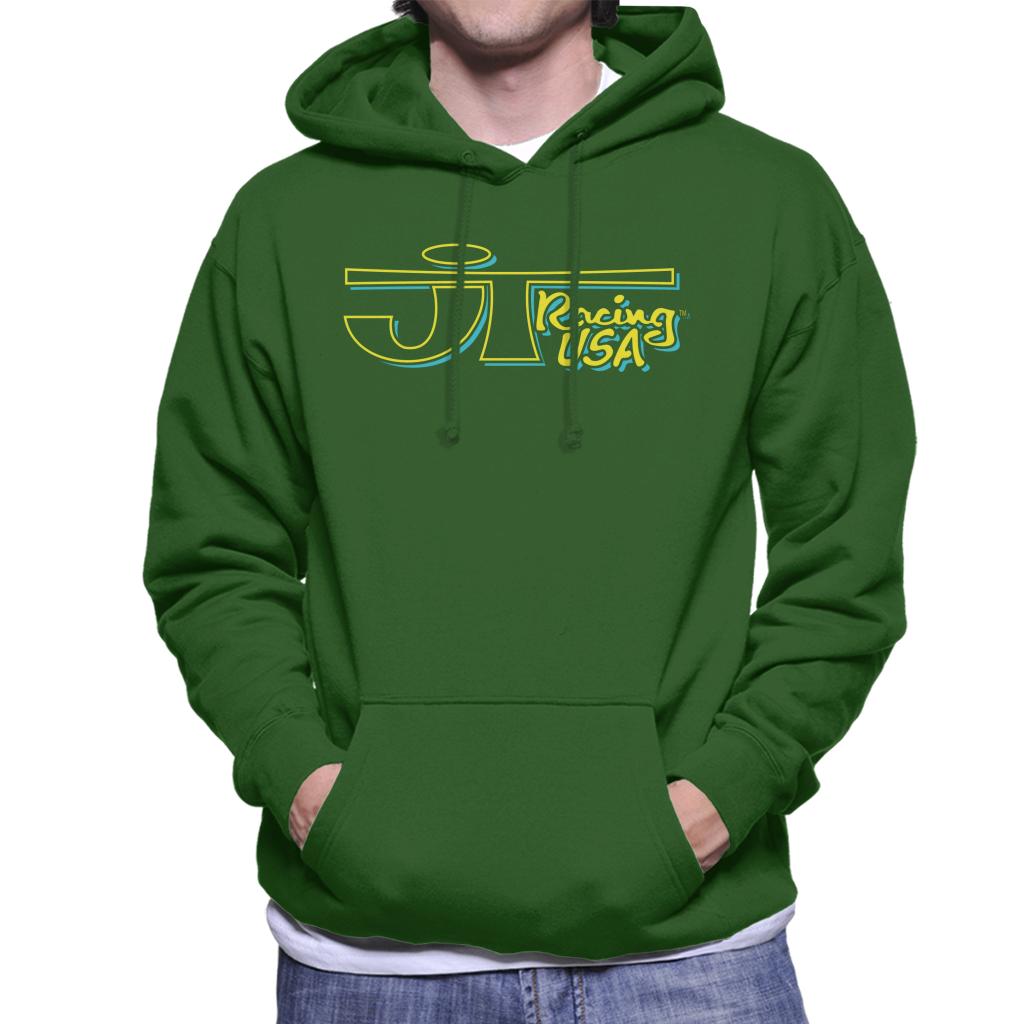 JT Racing Yellow And Blue Logo Men's Hooded Sweatshirt-ALL + EVERY