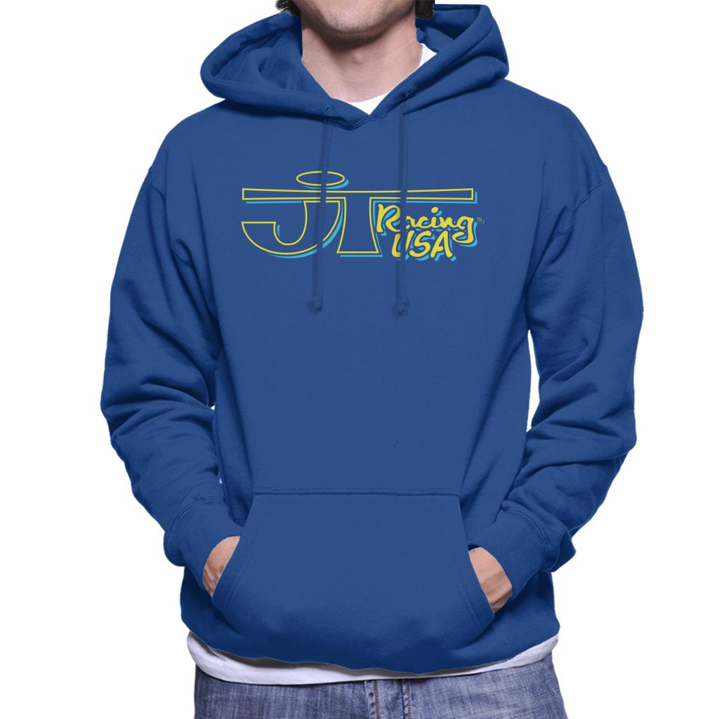 JT Racing Yellow And Blue Logo Men's Hooded Sweatshirt-ALL + EVERY