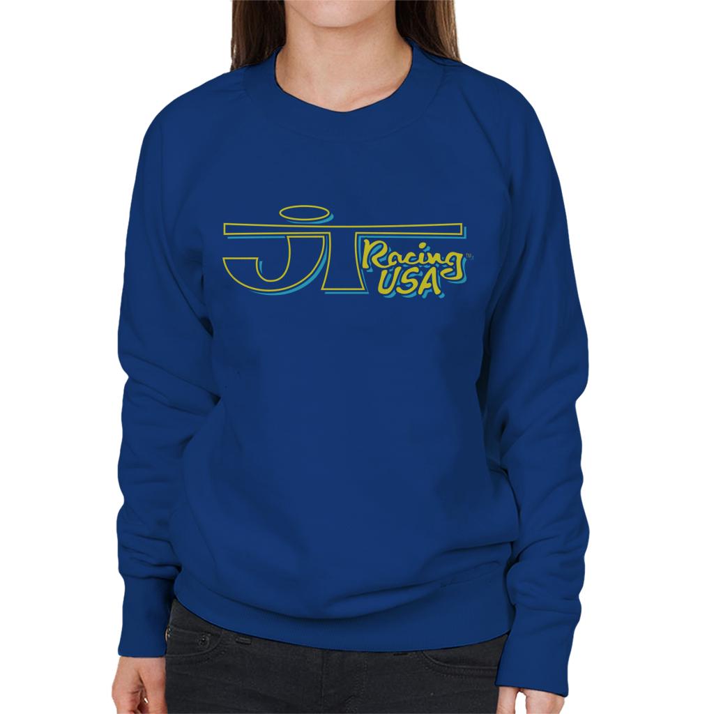 JT Racing Yellow And Blue Logo Women's Sweatshirt-ALL + EVERY