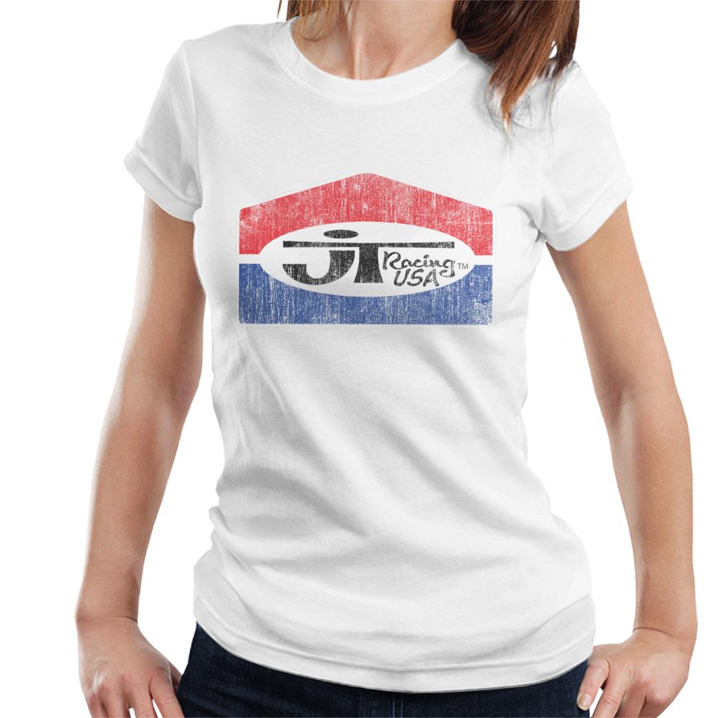 JT Racing Fading Classic Logo Women's T-Shirt-ALL + EVERY