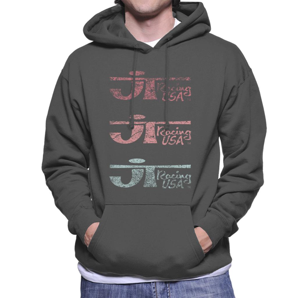 JT Racing Faded Trio Of Logos Men's Hooded Sweatshirt-ALL + EVERY